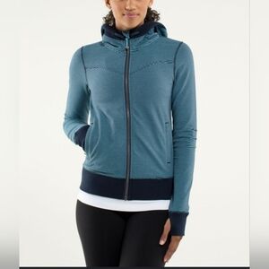 Lululemon Bliss Break Wagon Stripe Inkwell Blue Moon Hoodie size 4